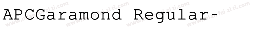 APCGaramond Regular字体转换